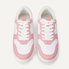 Amazon Essentials Women’s Low Top Court Sneakers with Padded Collar(White/Pink)