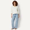 Amazon Essentials Women’s Oversized V-Neck Fleece Pullover Sweatshirt(Cream)