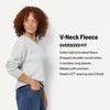 Amazon Essentials Women’s Oversized V-Neck Fleece Pullover Sweatshirt(Light Grey Heather)