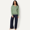 Amazon Essentials Women’s Oversized V-Neck Fleece Pullover Sweatshirt(Sage Green)