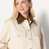 Amazon Essentials Women’s Oversized-Fit Cropped Heavyweight Denim Jacket with Contrast Corduroy Collar(Ecru)