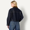 Amazon Essentials Women’s Oversized-Fit Cropped Heavyweight Denim Jacket with Contrast Corduroy Collar(Rinse)