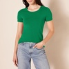 Amazon Essentials Women’s Regular-Fit Short-Sleeve Crewneck T-Shirt, Cotton Modal Blend, Pack of 2(2-pack Green/Light Pink)