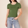 Amazon Essentials Women’s Regular-Fit Short-Sleeve Crewneck T-Shirt, Cotton Modal Blend, Pack of 2(2-pack Military Green/Mint)