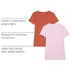 Amazon Essentials Women’s Regular-Fit Short-Sleeve Crewneck T-Shirt, Cotton Modal Blend, Pack of 2(2-pack Terracotta/Light Pink)