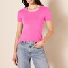 Amazon Essentials Women’s Regular-Fit Short-Sleeve Crewneck T-Shirt, Cotton Modal Blend, Pack of 2(2-pack White-two Hearts/Pink)
