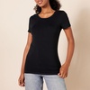 Amazon Essentials Women’s Regular-Fit Short-Sleeve Crewneck T-Shirt, Cotton Modal Blend, Pack of 2(Black)