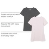 Amazon Essentials Women’s Regular-Fit Short-Sleeve Crewneck T-Shirt, Cotton Modal Blend, Pack of 2(Light Purple/Charcoal Heather)