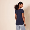 Amazon Essentials Women’s Regular-Fit Short-Sleeve Crewneck T-Shirt, Cotton Modal Blend, Pack of 2(Navy/White)