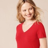 Amazon Essentials Women’s Regular-Fit Short-Sleeve Crewneck T-Shirt, Cotton Modal Blend, Pack of 2(Red/White)