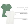 Amazon Essentials Women’s Regular-Fit Short-Sleeve Crewneck T-Shirt, Cotton Modal Blend, Pack of 2(Sage Green/White)