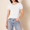 Amazon Essentials Women’s Regular-Fit Short-Sleeve Crewneck T-Shirt, Cotton Modal Blend, Pack of 2(White)