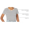 Amazon Essentials Women’s Regular-Fit Short-Sleeve Crewneck T-Shirt, Cotton Modal Blend, Pack of 2(White Mariner Stripe/Black)