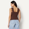 Amazon Essentials Women’s Slim-Fit Ribbed Halter Top with Resin Detail(Chocolate)