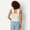 Amazon Essentials Women’s Slim-Fit Ribbed Halter Top with Resin Detail(Cream)