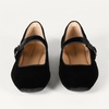 Amazon Essentials Women’s Square-Toe Mary Jane Ballet Flat with Adjustable Metal Buckle Strap, Non-Slip Low Heel, Cushioned(Black Velvet)