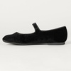 Amazon Essentials Women’s Square-Toe Mary Jane Ballet Flat with Adjustable Metal Buckle Strap, Non-Slip Low Heel, Cushioned(Black Velvet)