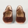 Amazon Essentials Women’s Square-Toe Mary Jane Ballet Flat with Adjustable Metal Buckle Strap, Non-Slip Low Heel, Cushioned(Brown Velvet)