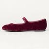 Amazon Essentials Women’s Square-Toe Mary Jane Ballet Flat with Adjustable Metal Buckle Strap, Non-Slip Low Heel, Cushioned(Burgundy Velvet)