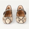 Amazon Essentials Women’s Square-Toe Mary Jane Ballet Flat with Adjustable Metal Buckle Strap, Non-Slip Low Heel, Cushioned(Snake Faux Leather)