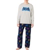 Amazon Essentials Men’s 100% Cotton Flannel Pant and Long-Sleeve T-Shirt Pajama Set(Batman Logo – Mens)