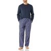 Amazon Essentials Men’s 100% Cotton Flannel Pant and Long-Sleeve T-Shirt Pajama Set(Navy/Squirrels)