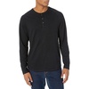 Amazon Essentials Men’s Long Sleeve Henley Shirt for Men, Regular-Fit, Cotton, Available in Big & Tall(Black)