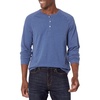 Amazon Essentials Men’s Long Sleeve Henley Shirt for Men, Regular-Fit, Cotton, Available in Big & Tall(Blue Heather)