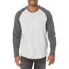Amazon Essentials Men’s Long Sleeve Henley Shirt for Men, Regular-Fit, Cotton, Available in Big & Tall(Light Heather Grey/Charcoal Heather)