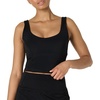 Amazon Essentials Women’s Active FormFlex Buttery Soft Light Support Crop Tank with Bra, Removable Cups(Black)