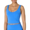 Amazon Essentials Women’s Active FormFlex Buttery Soft Light Support Crop Tank with Bra, Removable Cups(Blue)