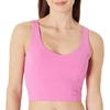 Amazon Essentials Women’s Active FormFlex Buttery Soft Light Support Crop Tank with Bra, Removable Cups(Flamingo Pink)