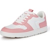 Amazon Essentials Women’s Low Top Court Sneakers with Padded Collar(White/Pink)