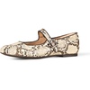 Amazon Essentials Women’s Square-Toe Mary Jane Ballet Flat with Adjustable Metal Buckle Strap, Non-Slip Low Heel, Cushioned(Snake Faux Leather)