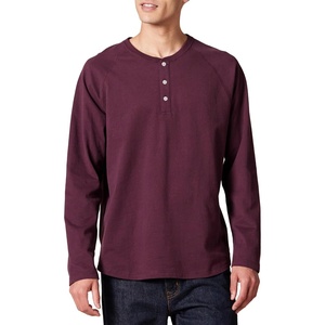 Amazon Essentials Men’s Long Sleeve Henley Shirt for Men, Regular-Fit, Cotton, Available in Big & Tall(Burgundy)