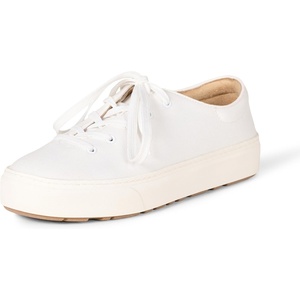 Amazon Essentials Womens Casual Lace Up Platform Sneakers(White)