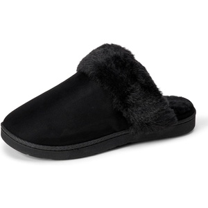 Amazon Essentials Women’s Faux Fur Cozy Slippers(Black)