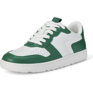 Amazon Essentials Women’s Low Top Court Sneakers with Padded Collar(White/Green)