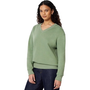 Amazon Essentials Women’s Oversized V-Neck Fleece Pullover Sweatshirt(Sage Green)