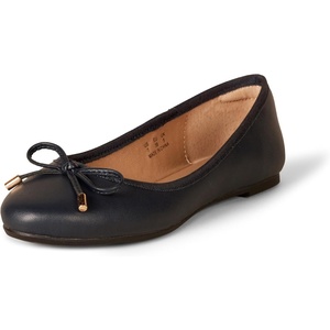 Amazon Essentials Women’s Round Toe Ballet Flats(Navy)