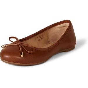 Amazon Essentials Women’s Round Toe Ballet Flats(Tan)