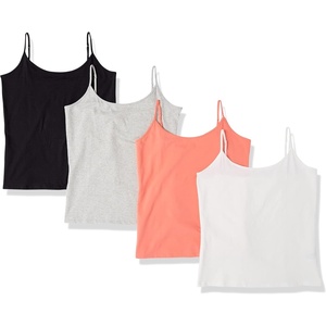 Amazon Essentials Women’s Slim-Fit Camisole for Layering and Everyday Wear, Pack of 4(4-pack Coral Multi Pack)