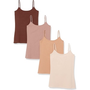 Amazon Essentials Women’s Slim-Fit Camisole for Layering and Everyday Wear, Pack of 4(4-pack Neutals Multi)