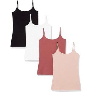 Amazon Essentials Women’s Slim-Fit Camisole for Layering and Everyday Wear, Pack of 4(4-pack Taupe Multi)