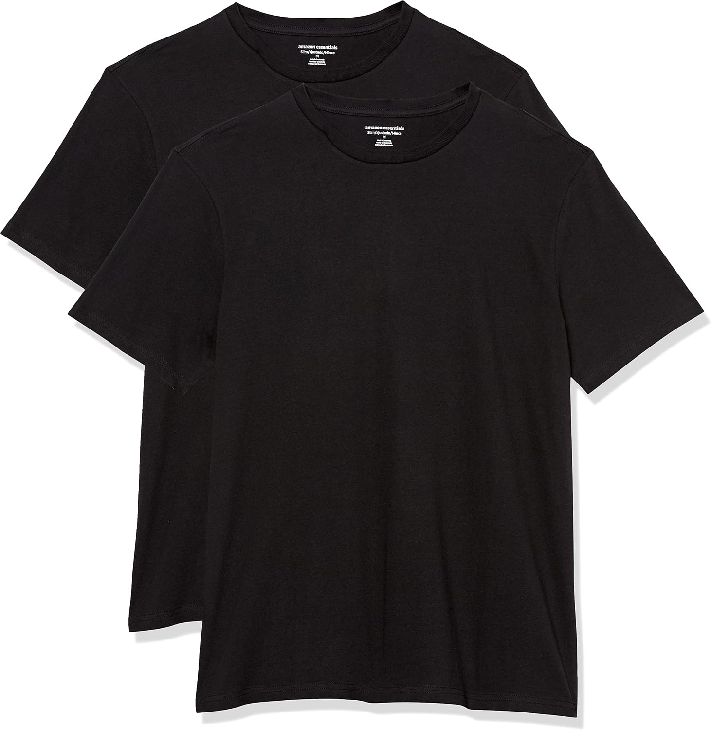 image:imageAmazon Essentials Mens ShortSleeve Crewneck TShirtsBlackBlack