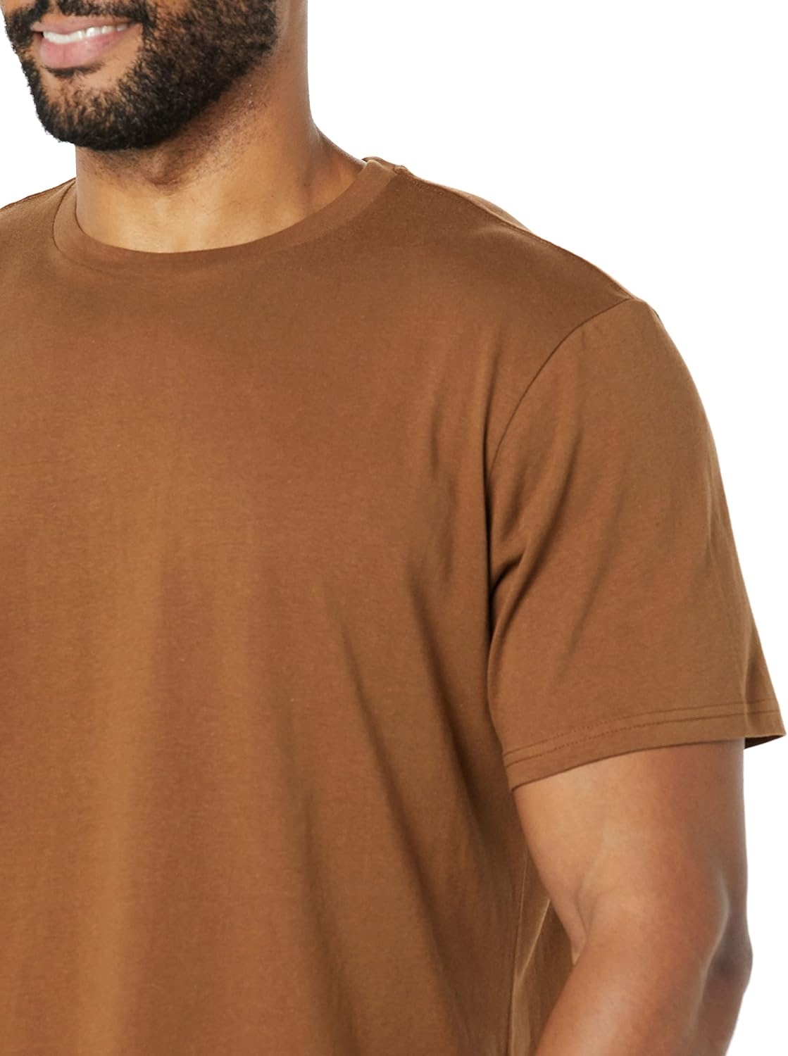 image:imageAmazon Essentials Mens ShortSleeve Crewneck TShirtsBlackBrown