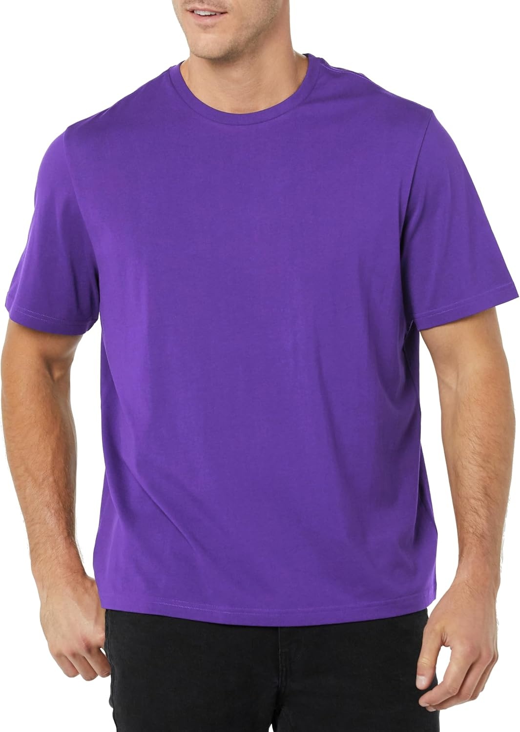 image:imageAmazon Essentials Mens ShortSleeve Crewneck TShirtsBlackDark Purple