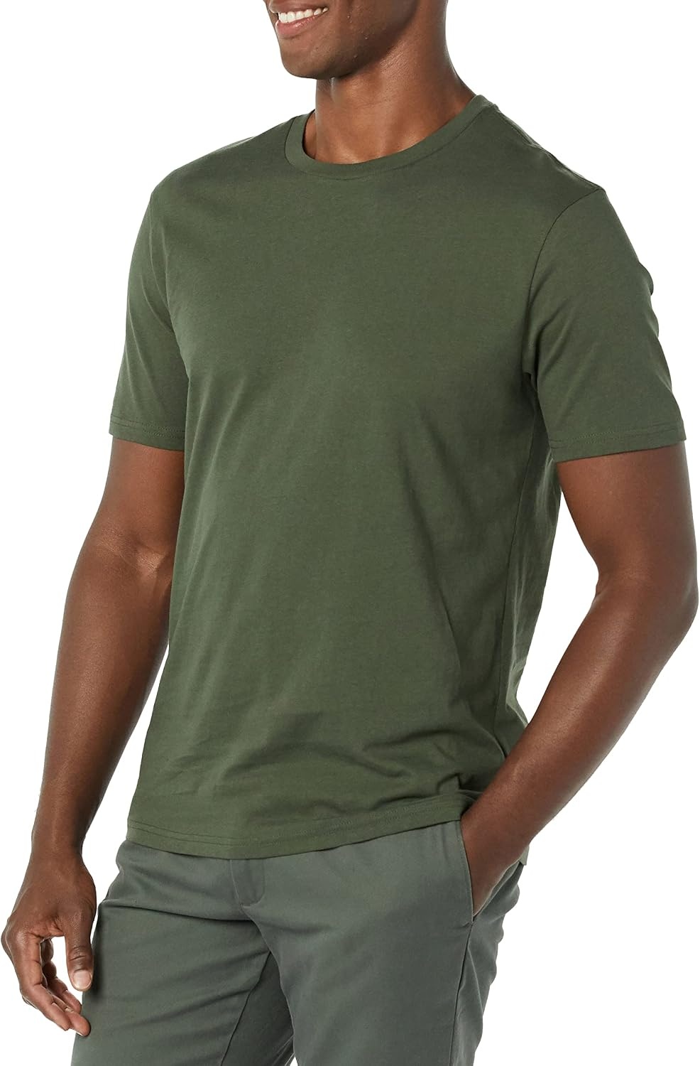 image:imageAmazon Essentials Mens ShortSleeve Crewneck TShirtsBlackOlive