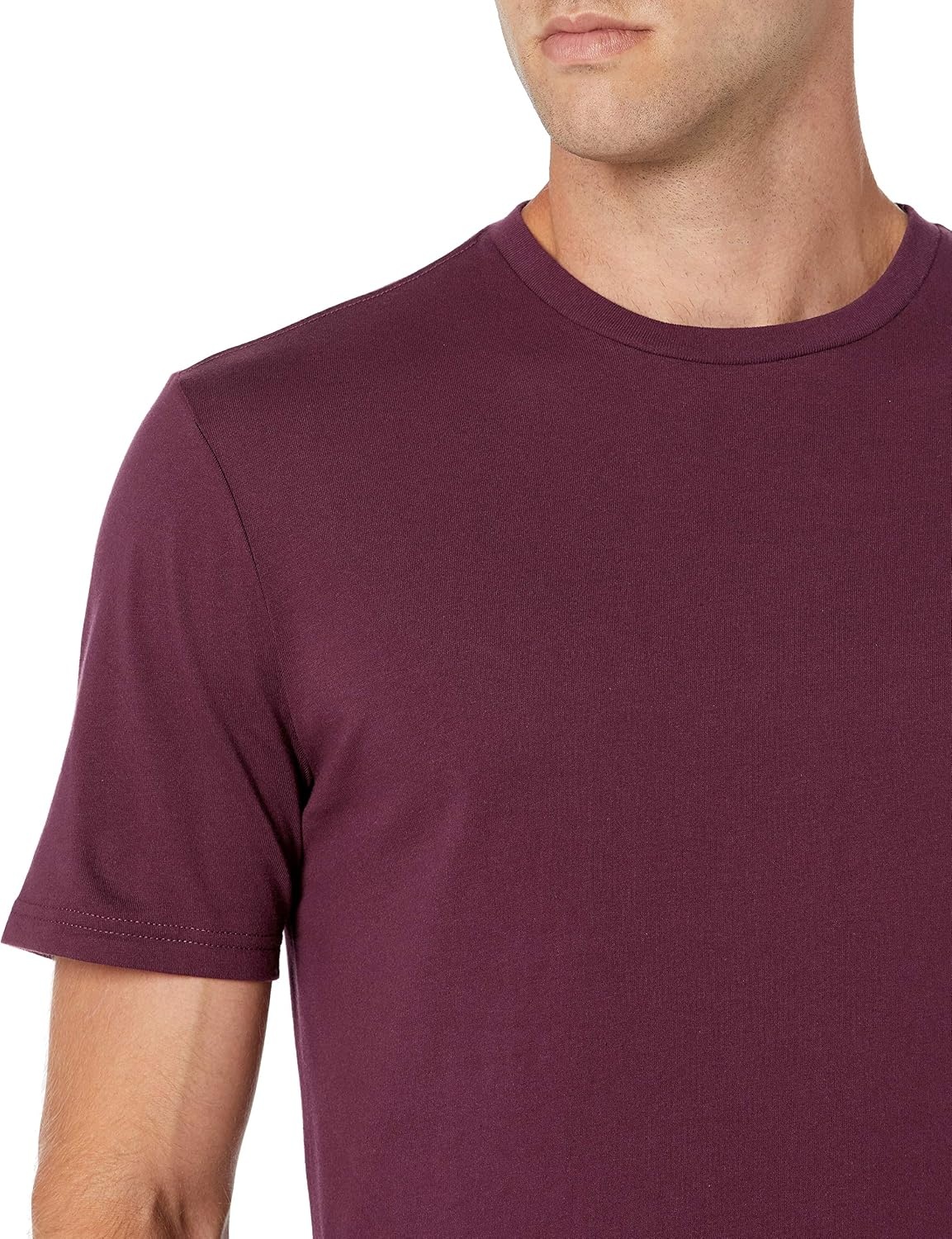 image:imageAmazon Essentials Mens ShortSleeve Crewneck TShirtsCharcoal HeatherBurgundy