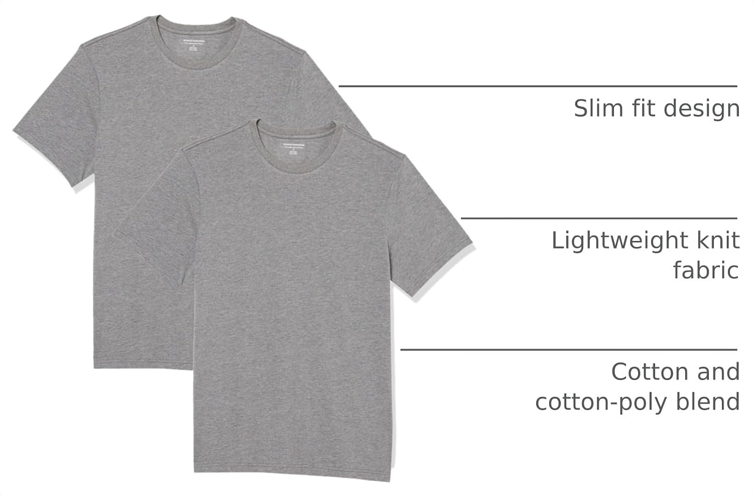 image:imageAmazon Essentials Mens ShortSleeve Crewneck TShirtsHeather GreyHeather Grey